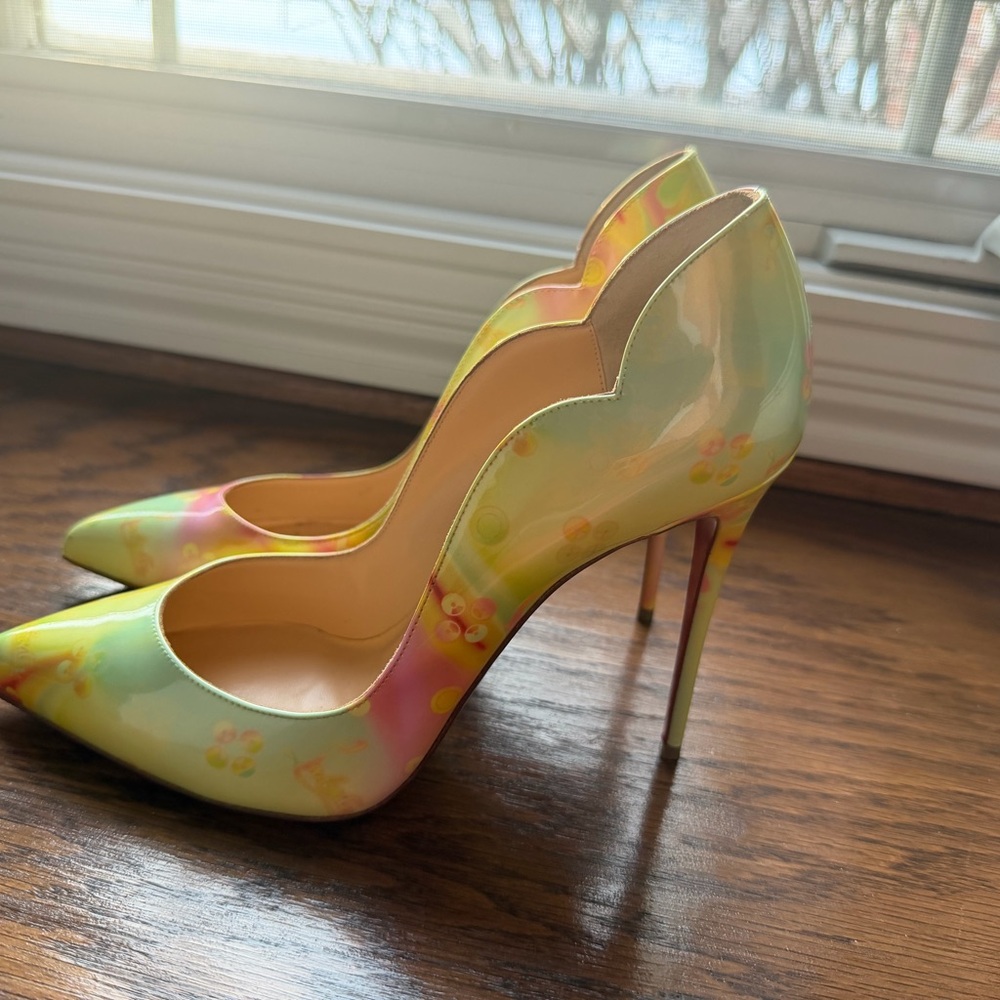 Christian Louboutin Yellow and Pink Heels - Picture 2 of 5
